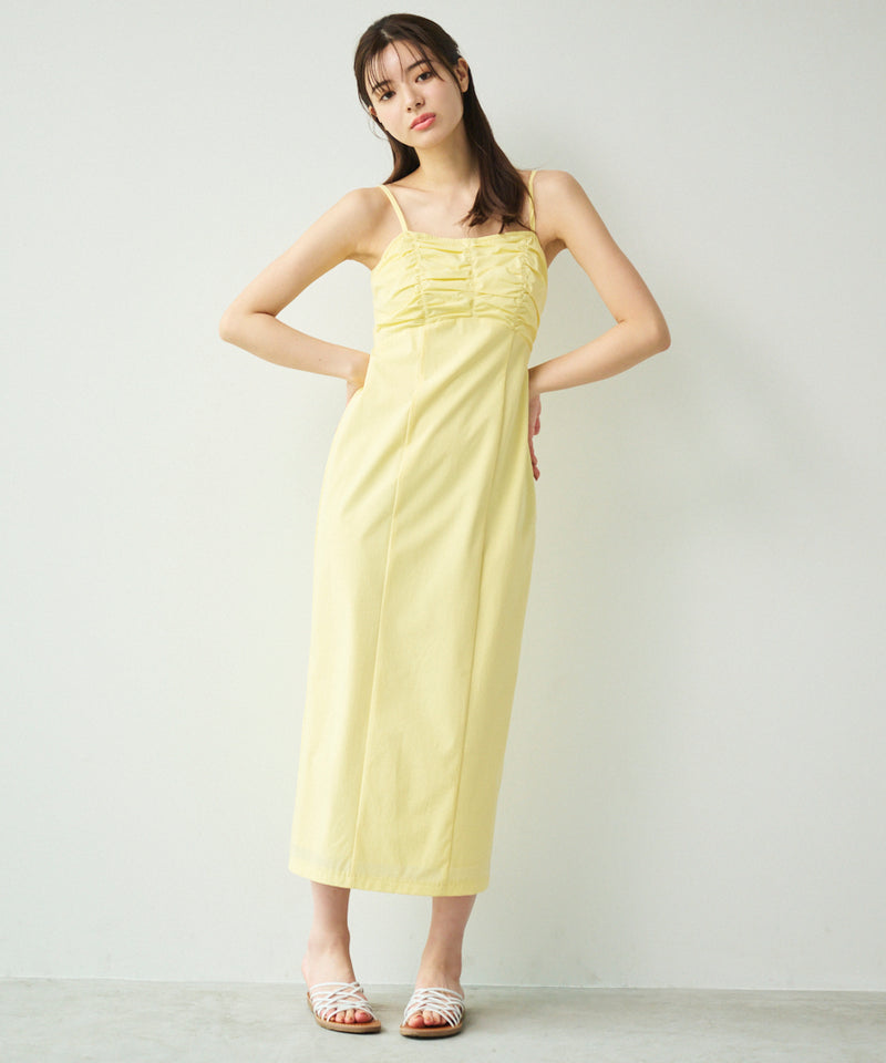 gathered design cami dress