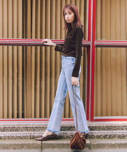 Denim flare pants