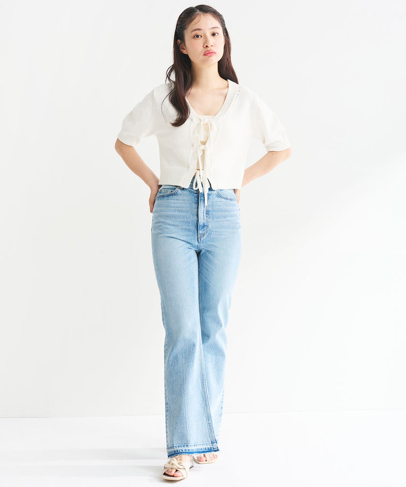 Denim flare pants