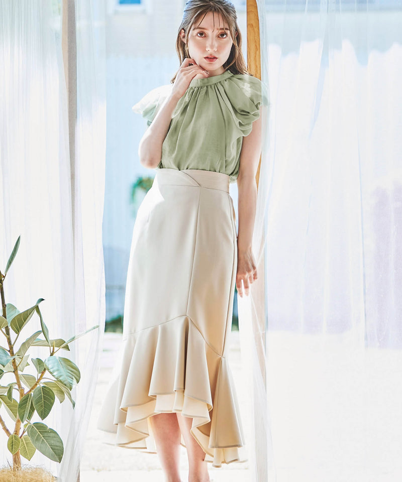 switching chiffon skirt