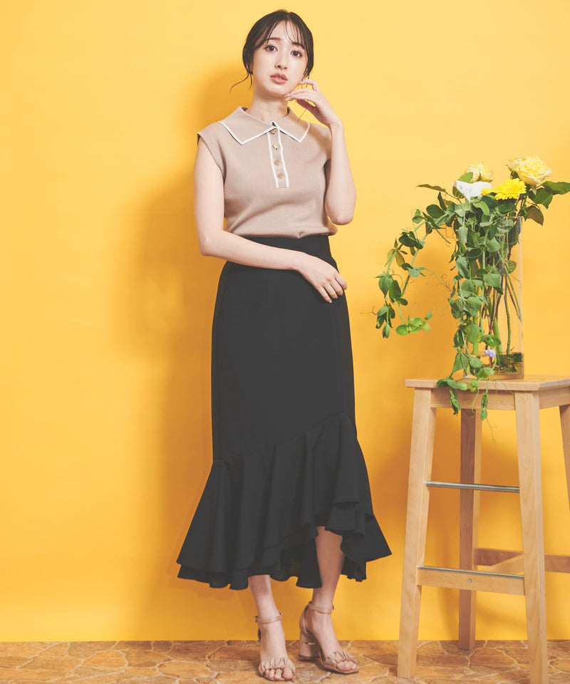 switching chiffon skirt