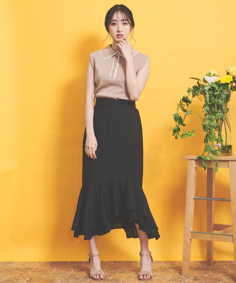 switching chiffon skirt