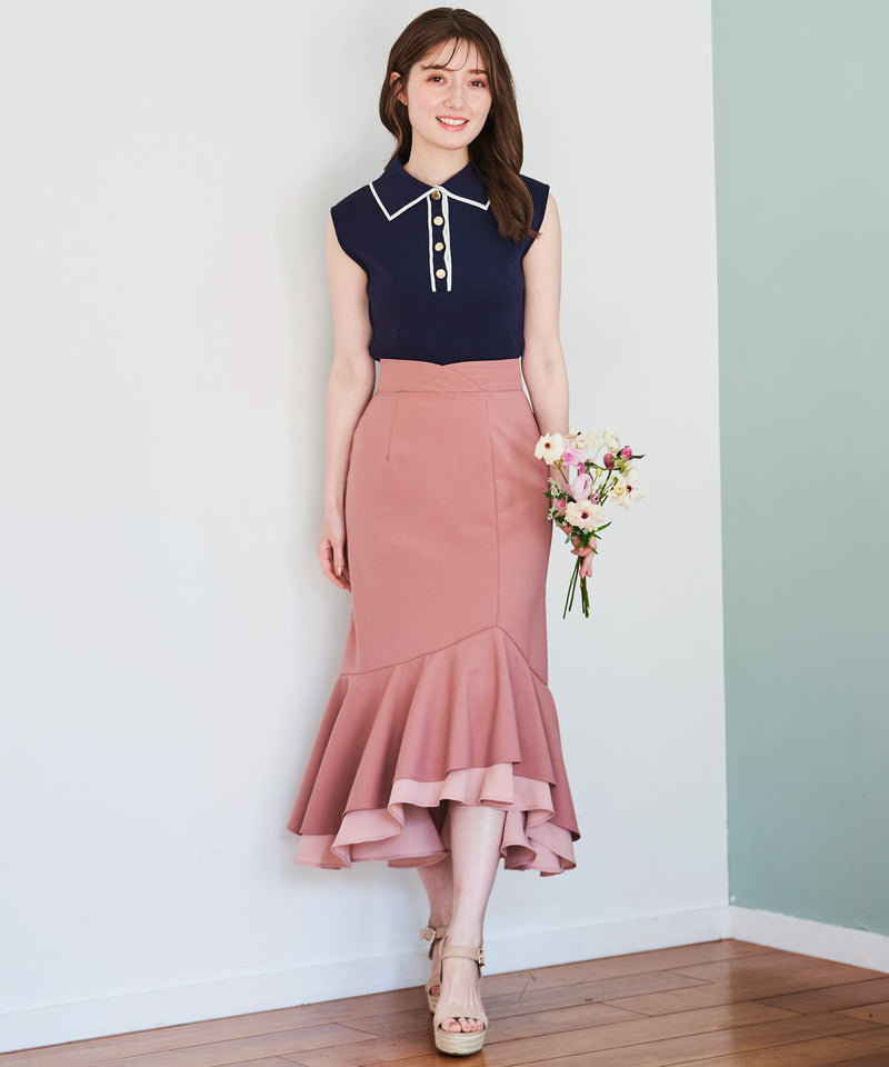 switching chiffon skirt