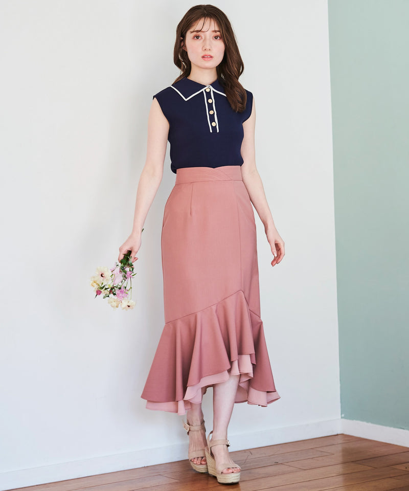 switching chiffon skirt