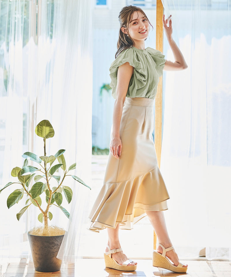 switching chiffon skirt