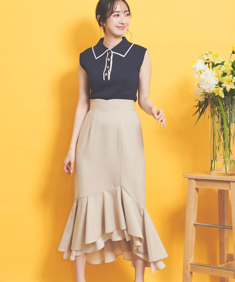 switching chiffon skirt