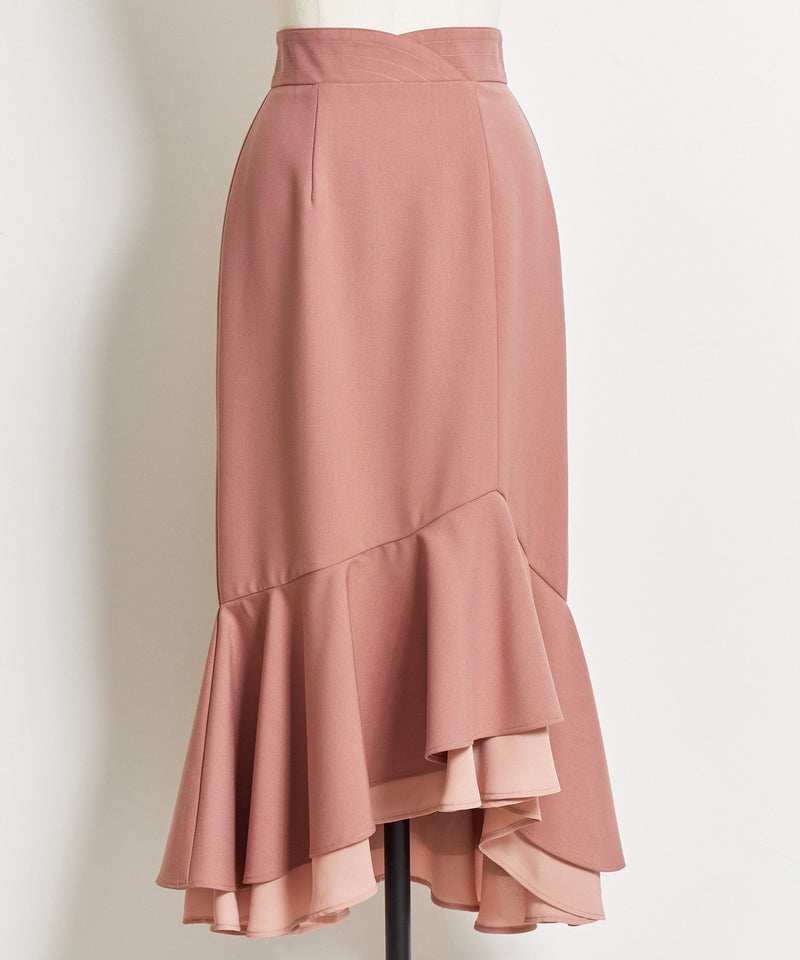 switching chiffon skirt