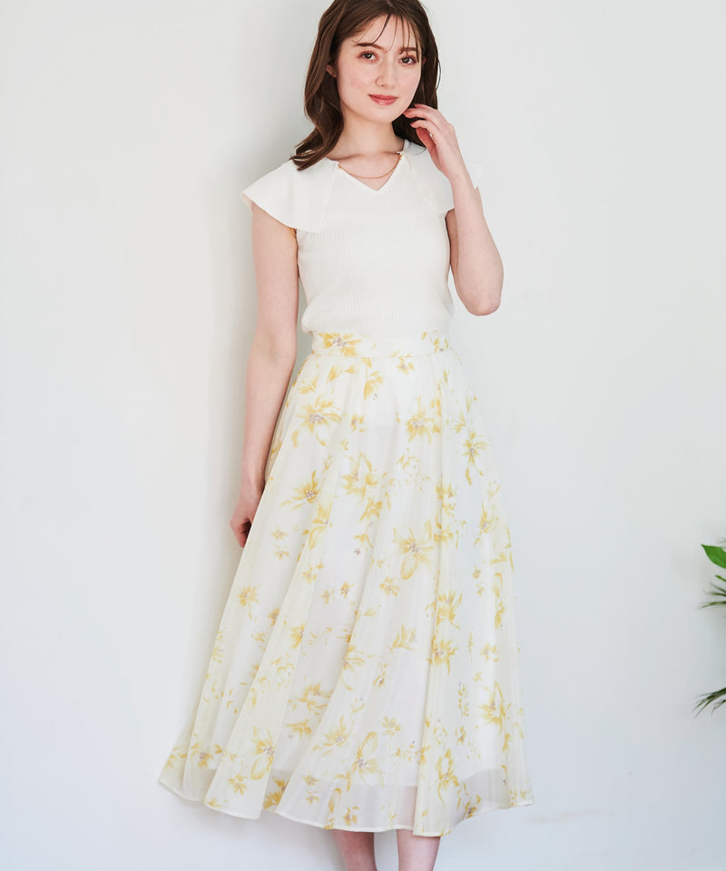 oil paint floral skirt