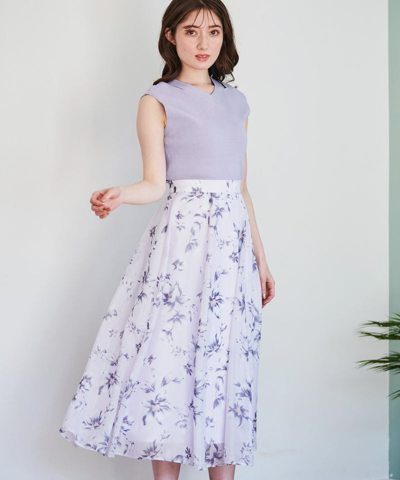 oil paint floral skirt