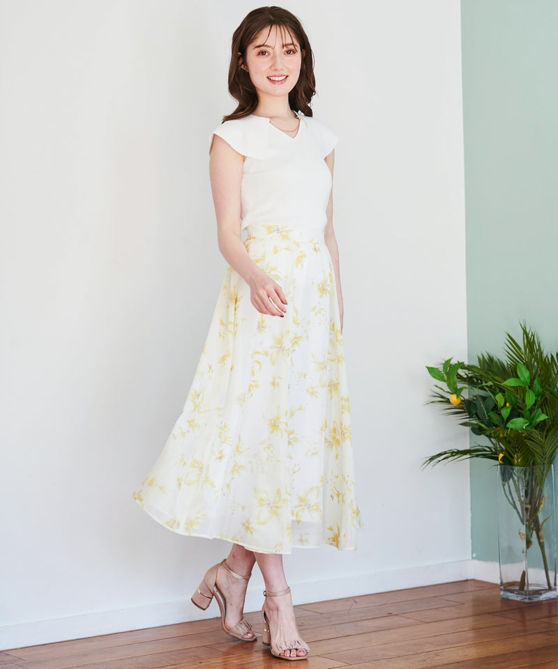 oil paint floral skirt