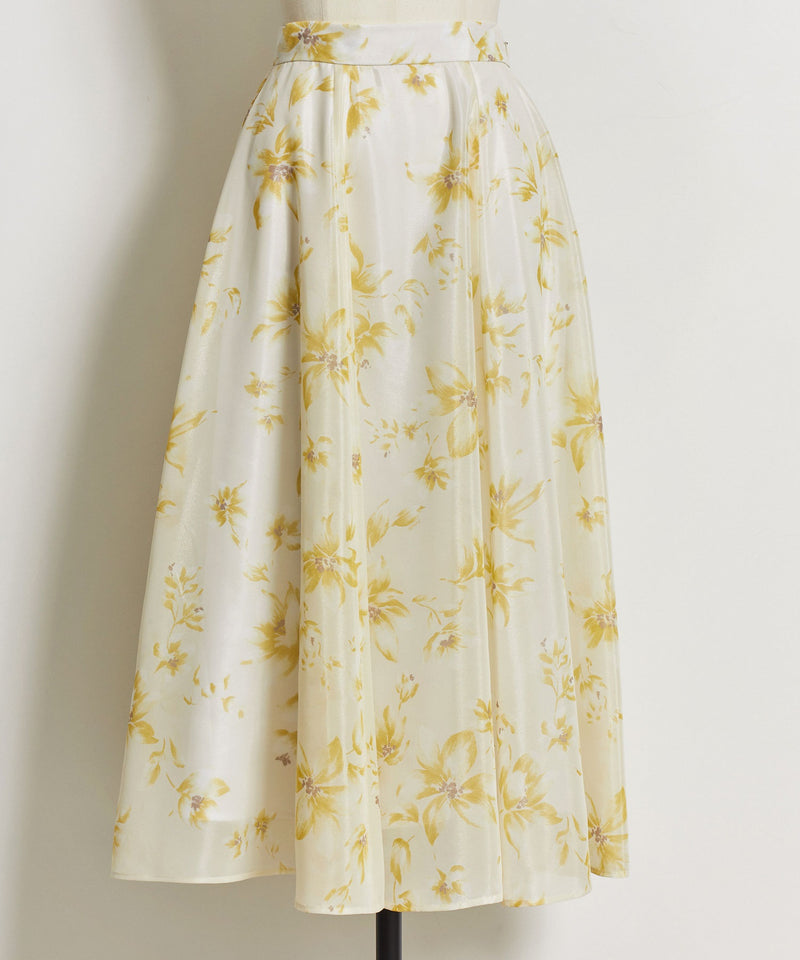 oil paint floral skirt