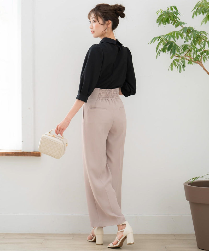 side button wide pants