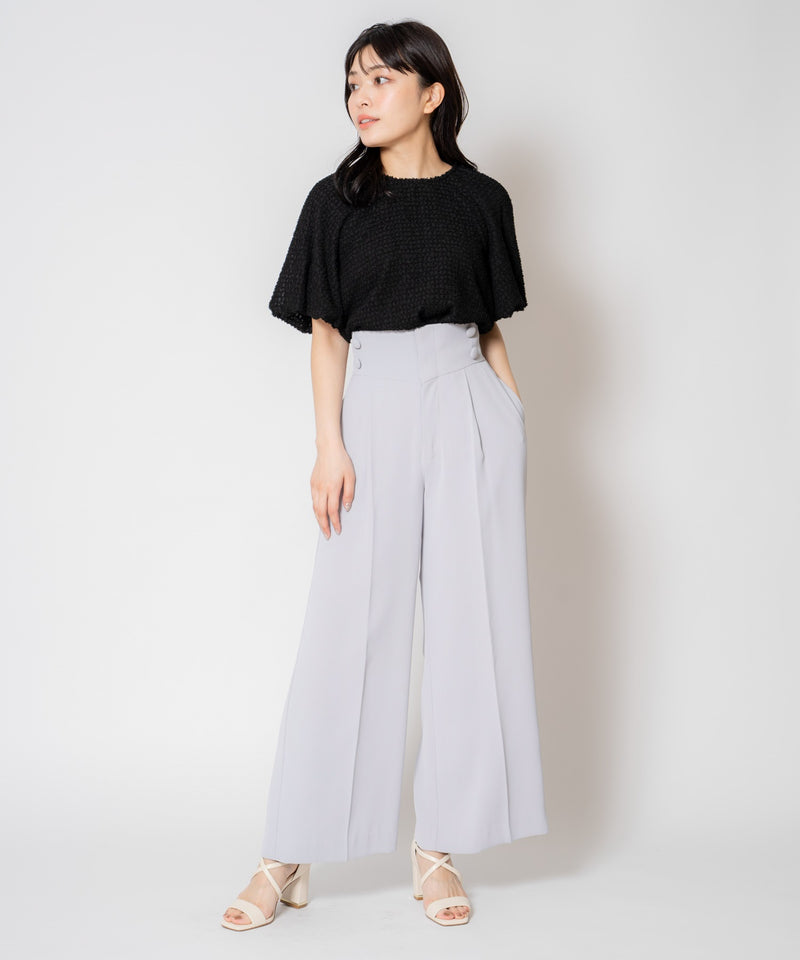 side button wide pants