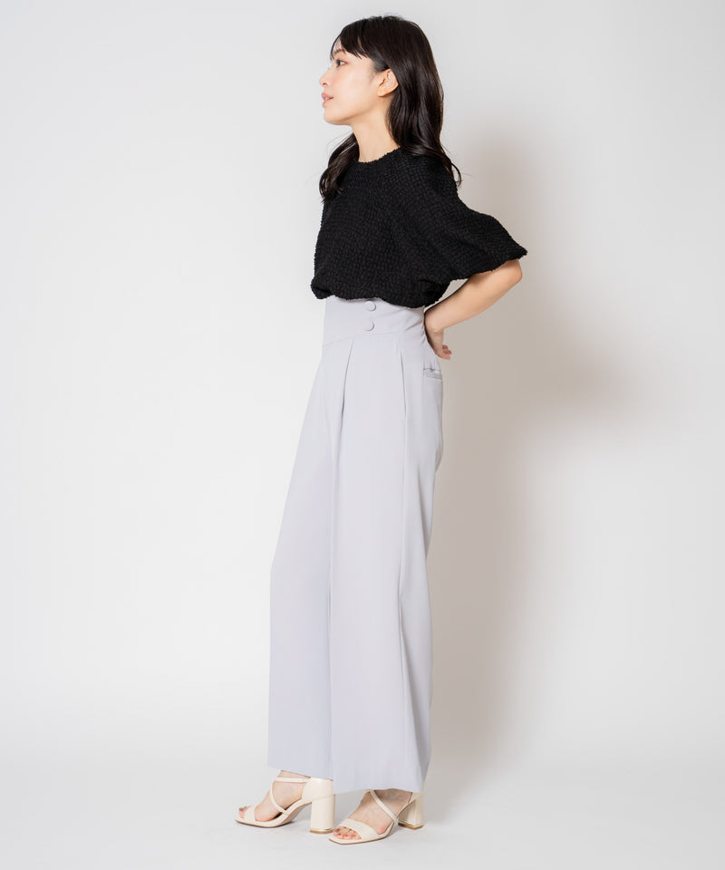 side button wide pants