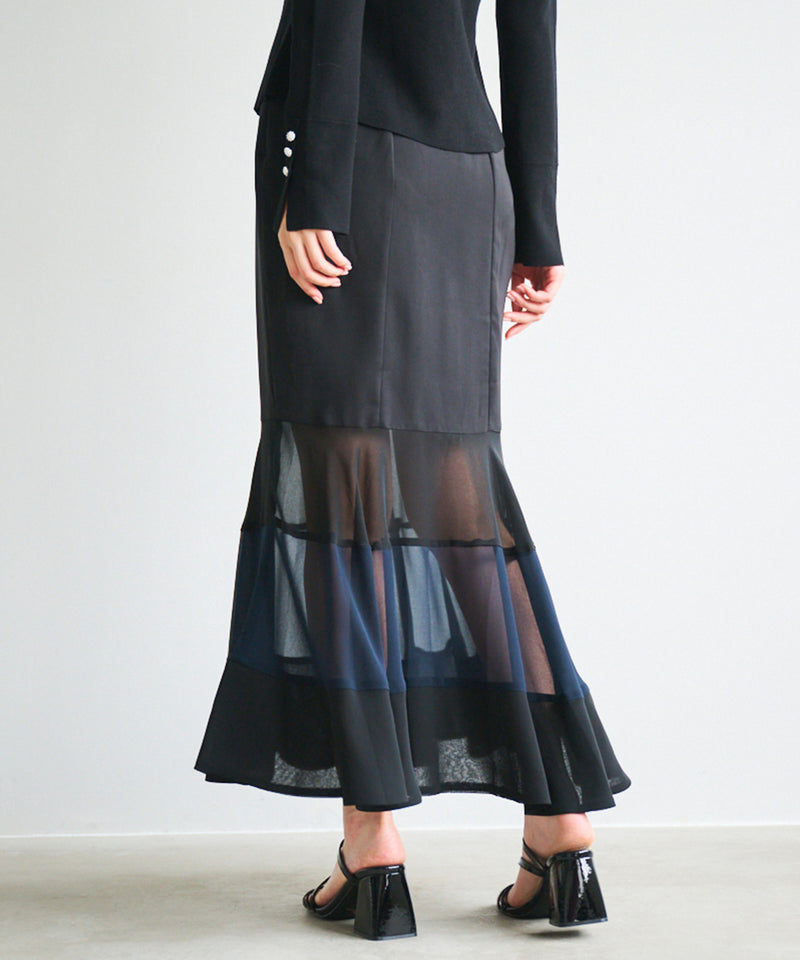 chiffon tiered mermaid skirt ULAUNA online