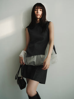 ruffle frill layered knit