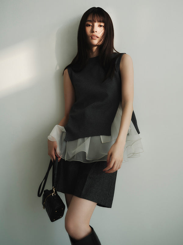 ruffle frill layered knit