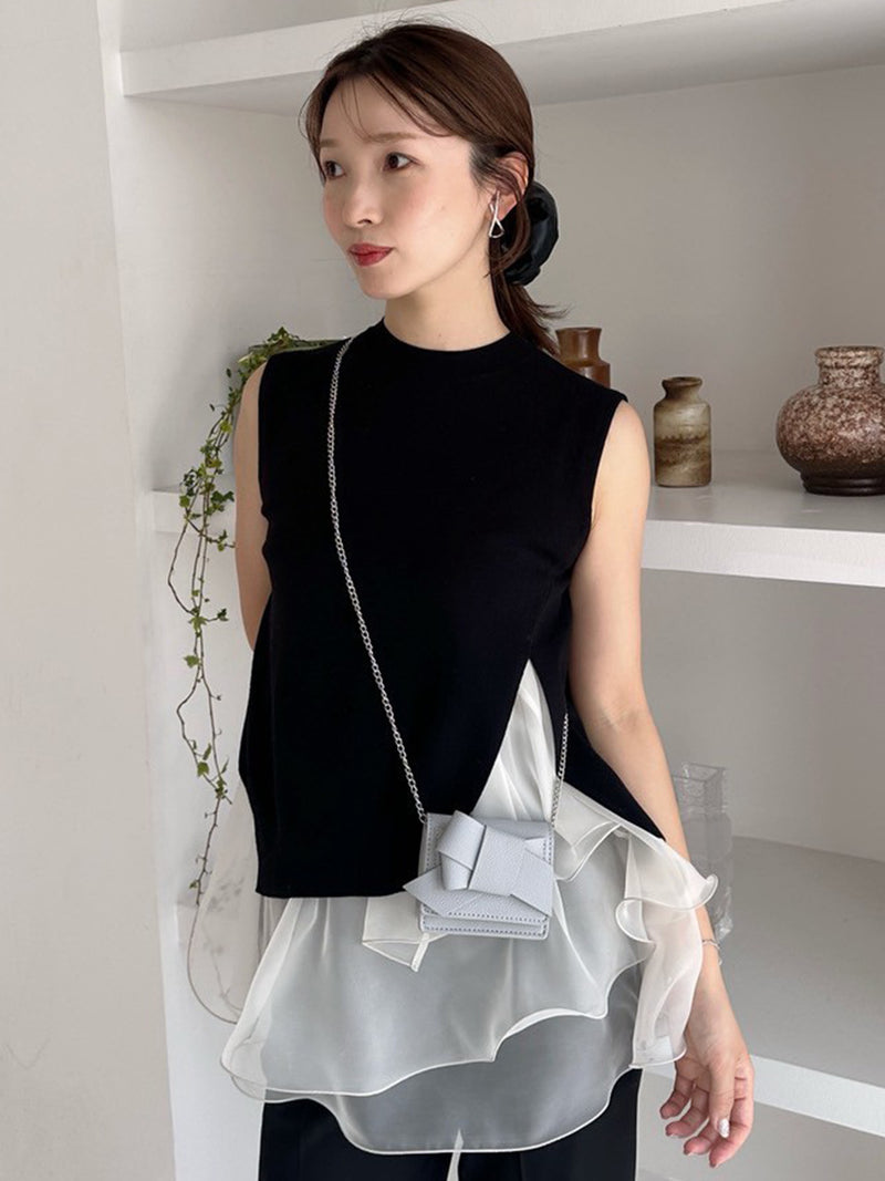 ruffle frill layered knit