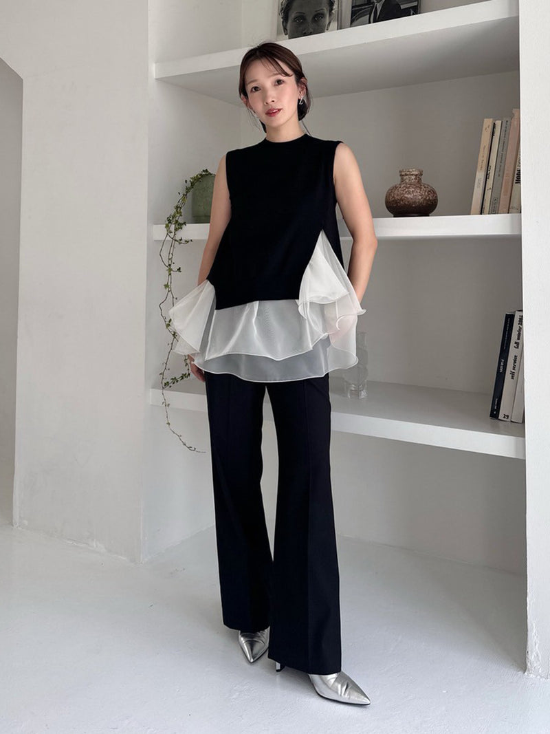 ruffle frill layered knit