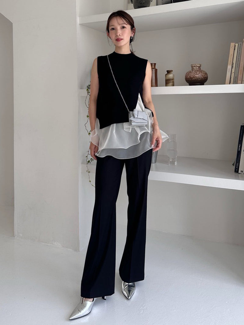ruffle frill layered knit