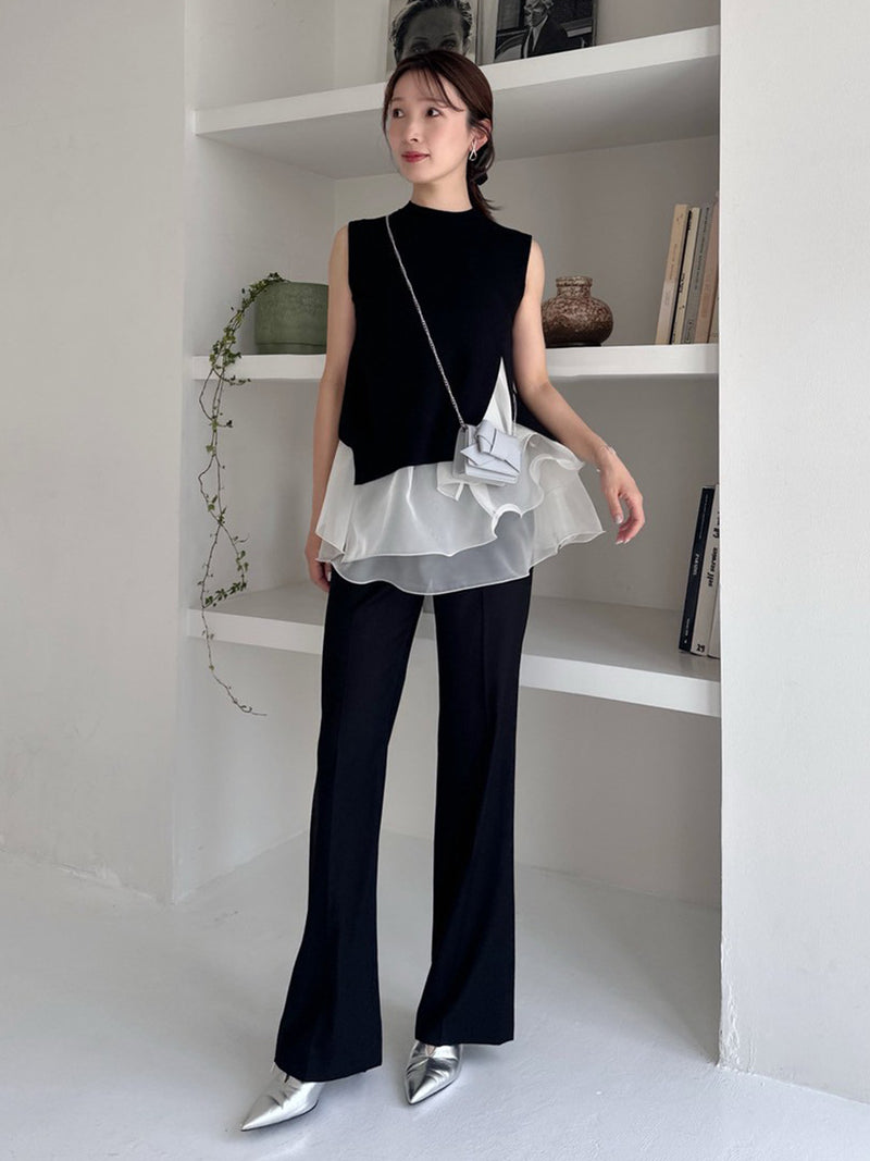 ruffle frill layered knit