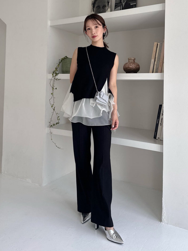 ruffle frill layered knit