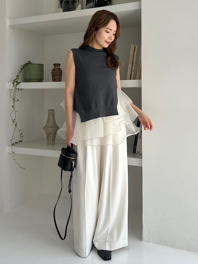 ruffle frill layered knit