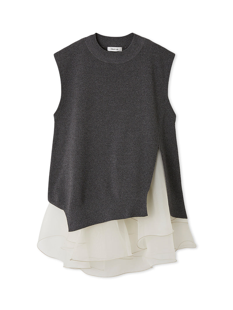 ruffle frill layered knit