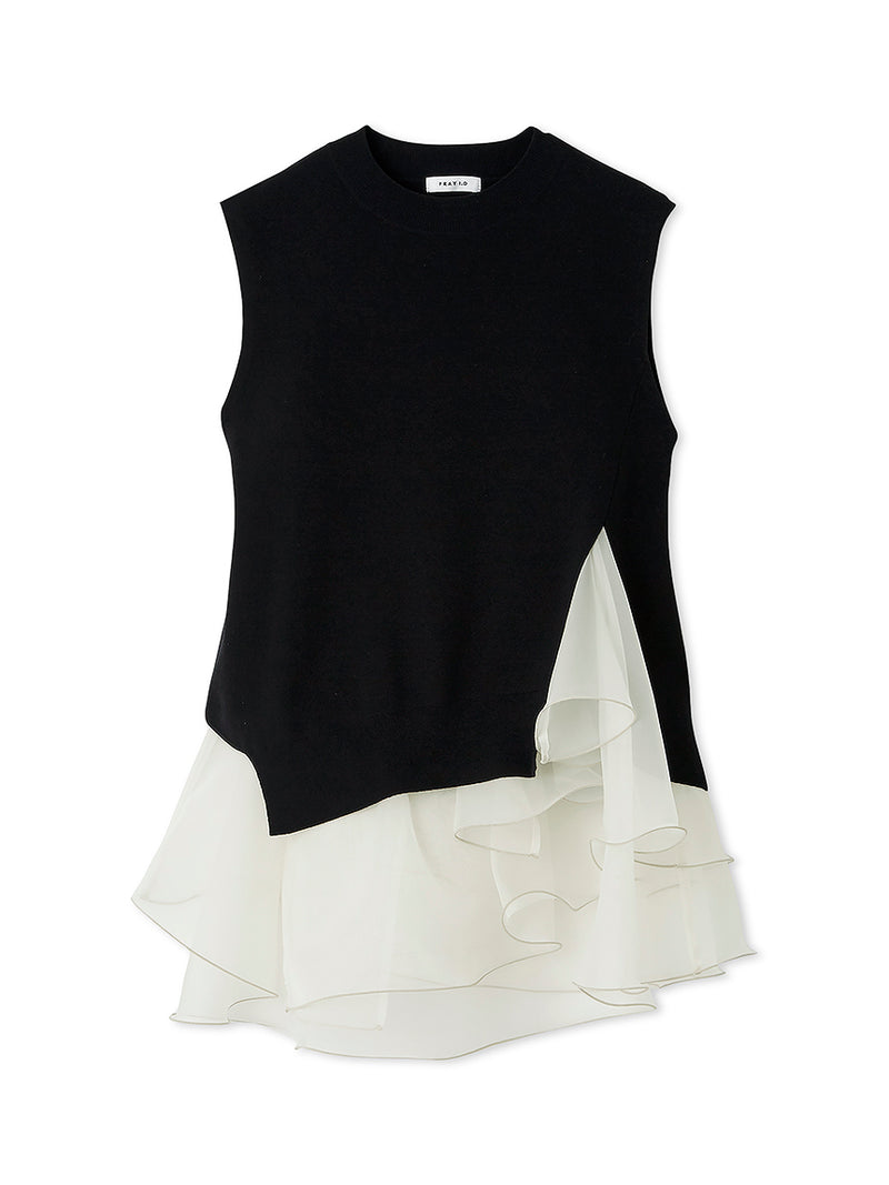 ruffle frill layered knit