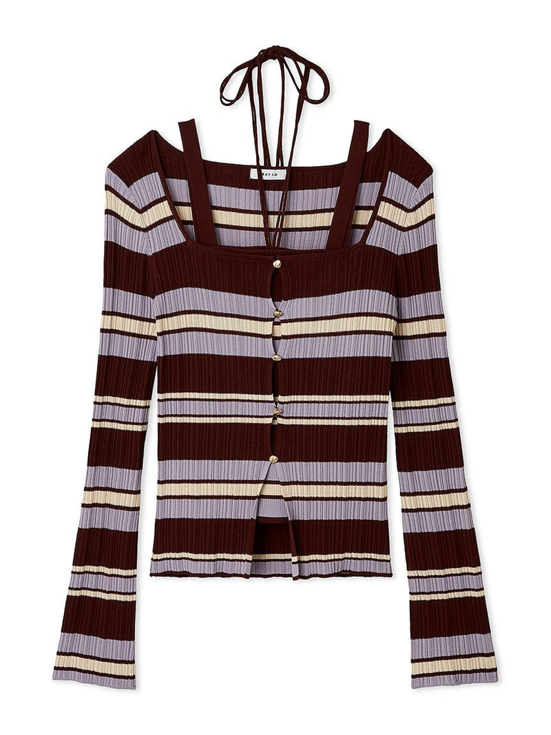 pibbed cardigan & camisole ensemble