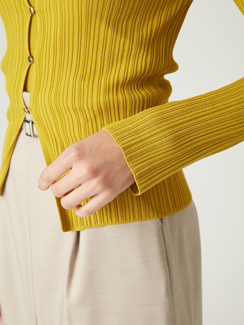 pibbed cardigan & camisole ensemble