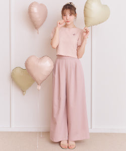 wide-leg pants with lace trim
