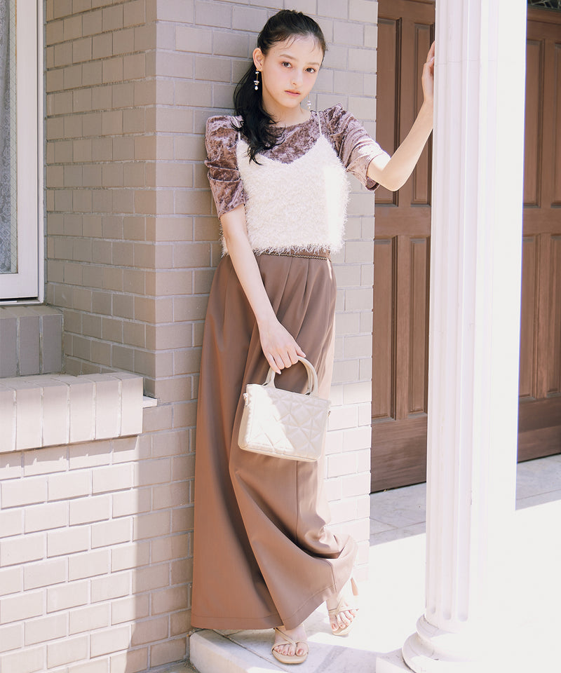 wide-leg pants with lace trim