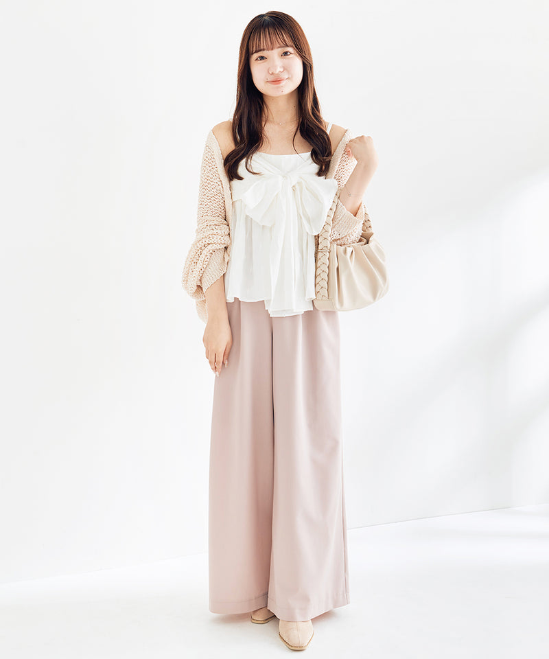 wide-leg pants with lace trim