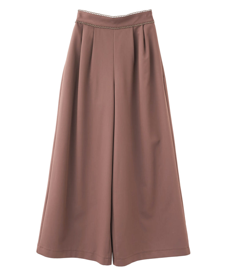 wide-leg pants with lace trim