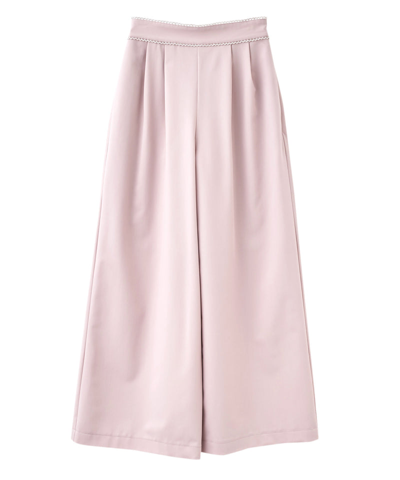wide-leg pants with lace trim
