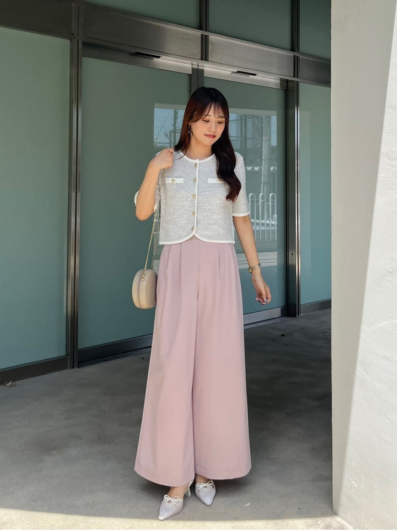 wide-leg pants with lace trim