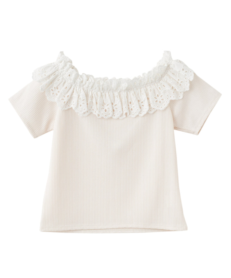 cotton lace off-the-shoulder top