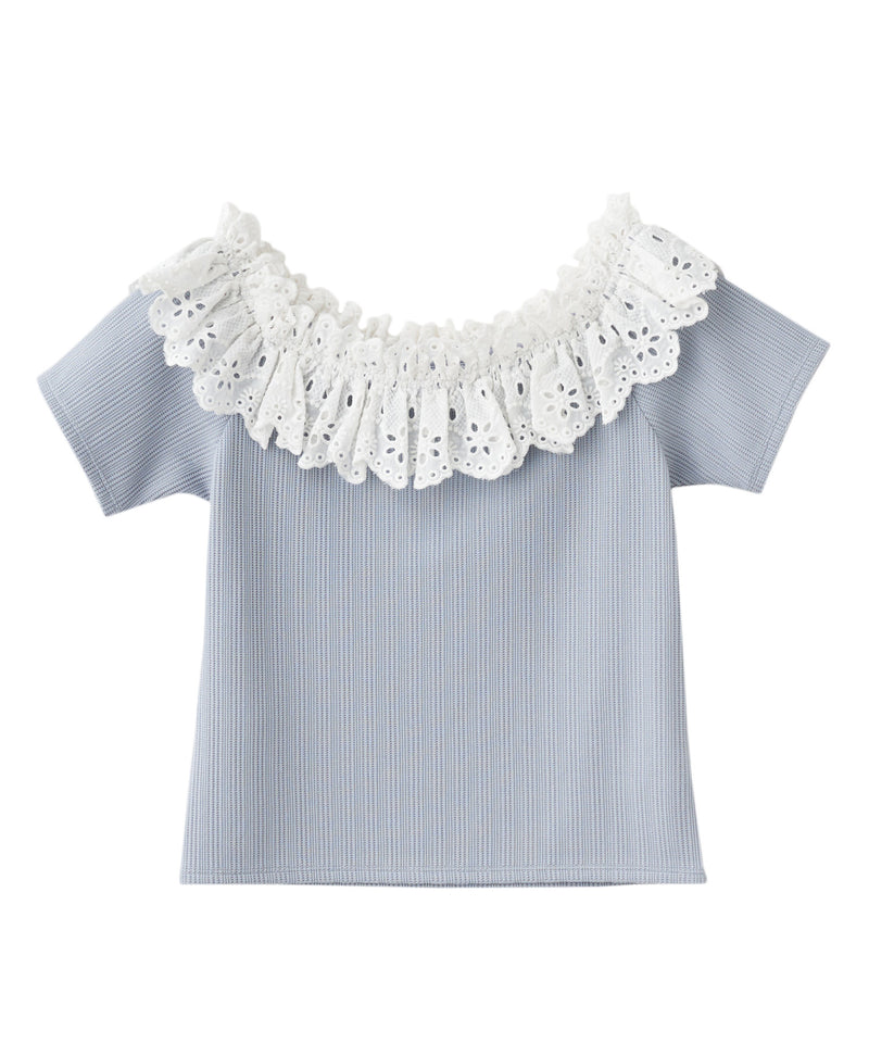 cotton lace off-the-shoulder top