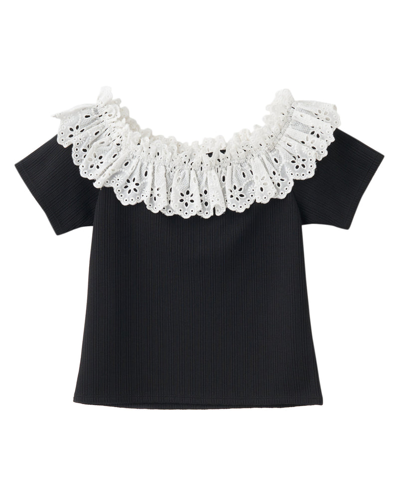 cotton lace off-the-shoulder top