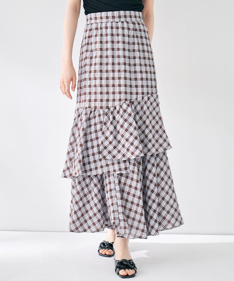 check asymmetrical skirt