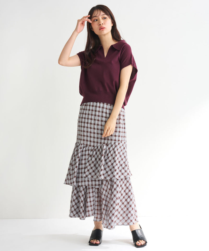 check asymmetrical skirt