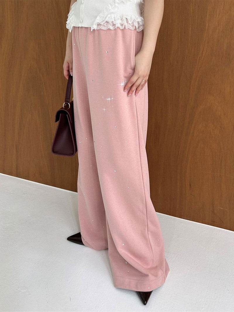 beaded wide sweatpants