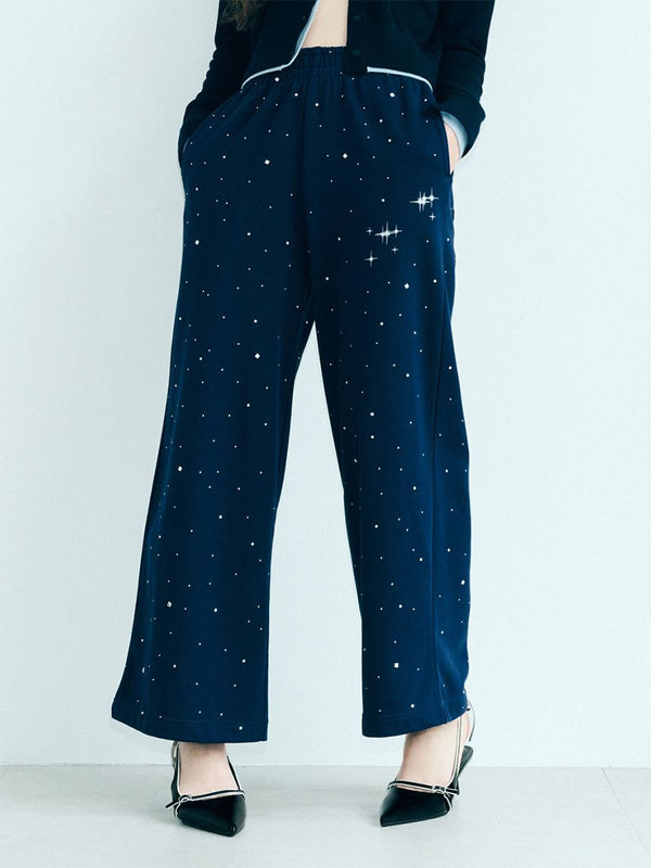 beaded wide sweatpants