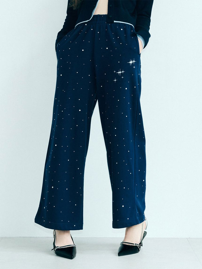 beaded wide sweatpants