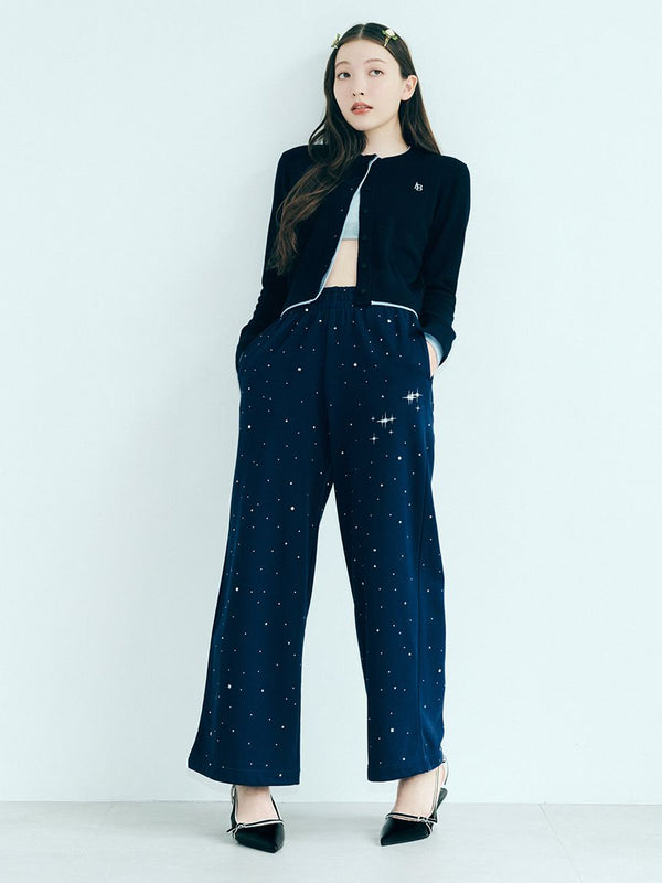 beaded wide sweatpants