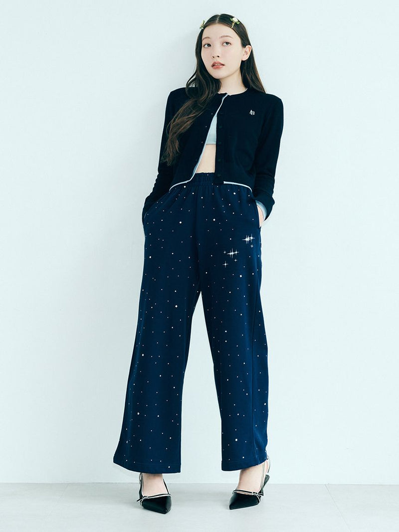beaded wide sweatpants