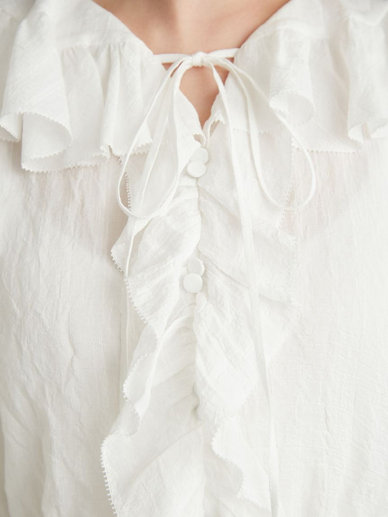 ruffled collar blouse