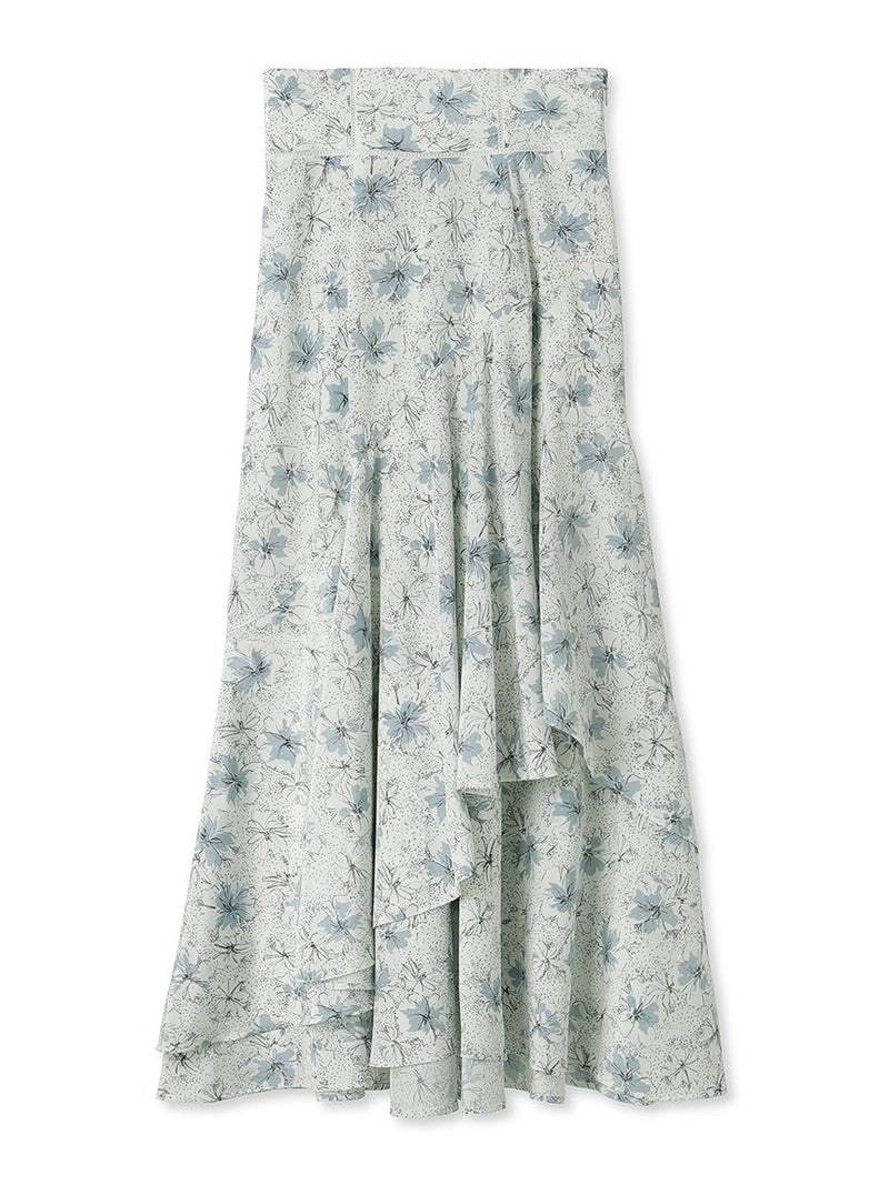 floral asymmetric skirt
