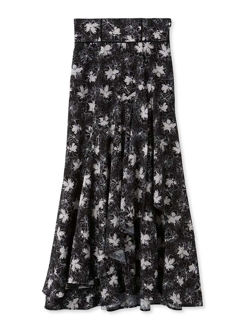 floral asymmetric skirt